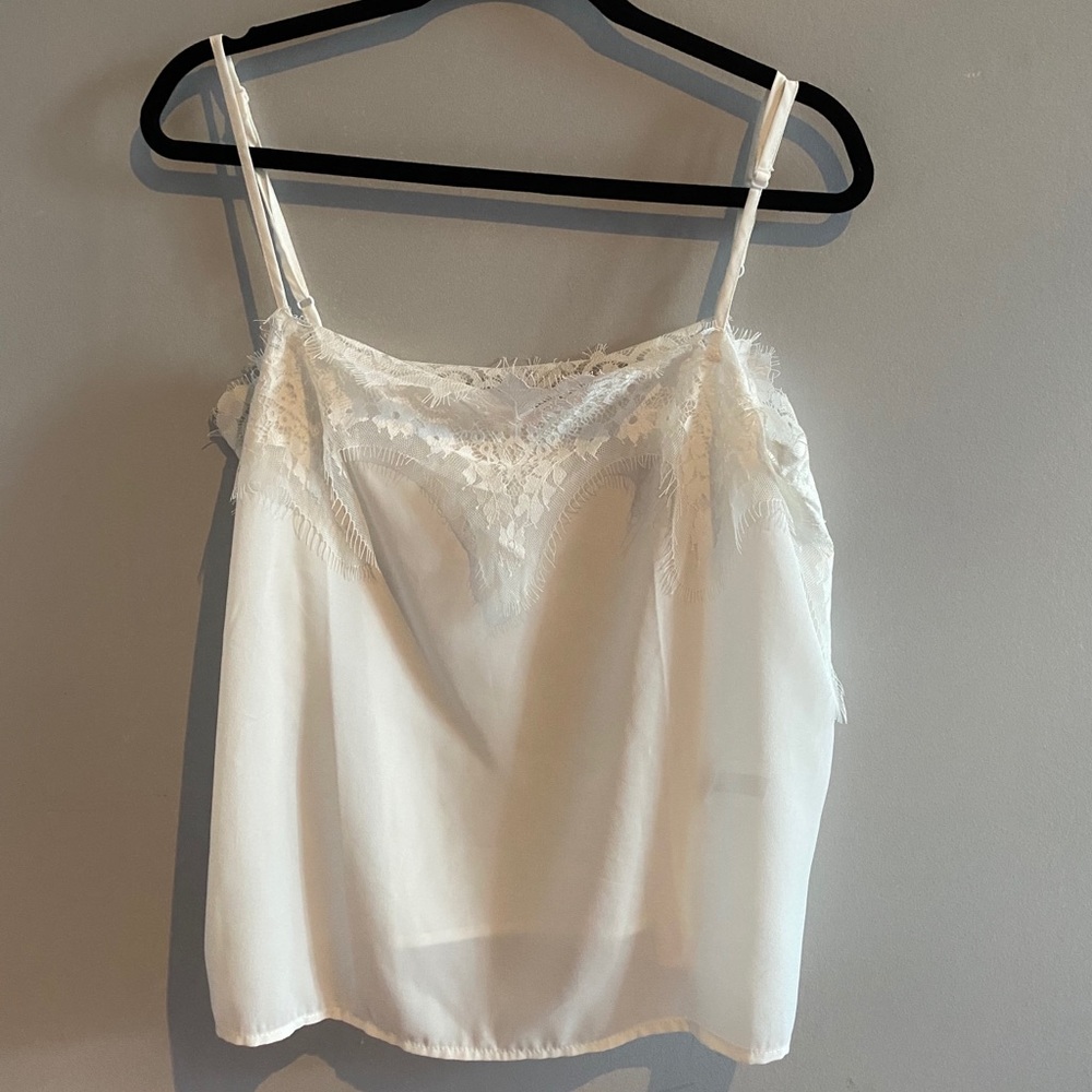 White, lace detail tank top from Shein